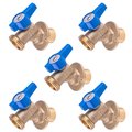 Hausen 1/2 in. and 3/4 in. Brass 1/4 Turn Spigot x Sweat Sillcock, 5PK HA-SC107-5